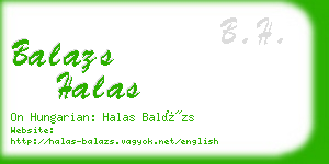 balazs halas business card